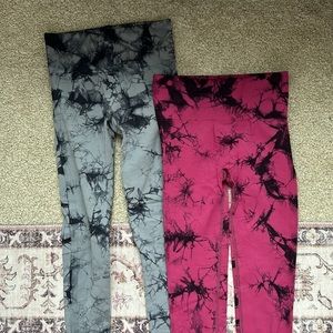 BUNDLE OF 2: Amazon Tie-Dye Print Athletic Leggings, Scrunch, 2 for price of 1